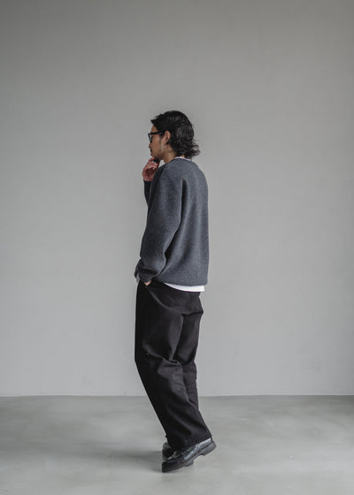 STUD CHINO  2-TUCK WIDE TROUSERS