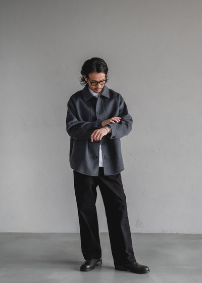 STUD CHINO  2-TUCK WIDE TROUSERS