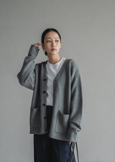 TEXTURED KNIT CARDIGAN