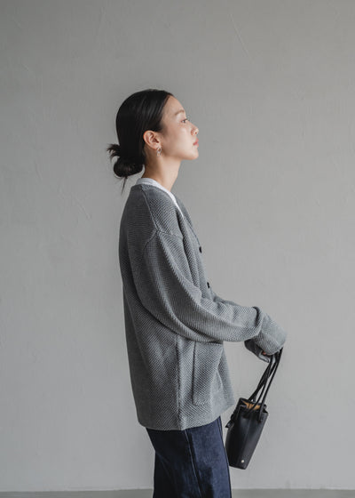 TEXTURED KNIT CARDIGAN