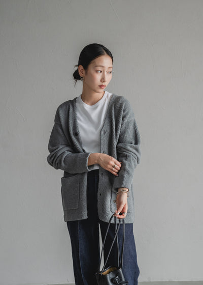 TEXTURED KNIT CARDIGAN
