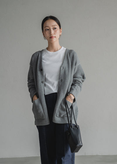 TEXTURED KNIT CARDIGAN