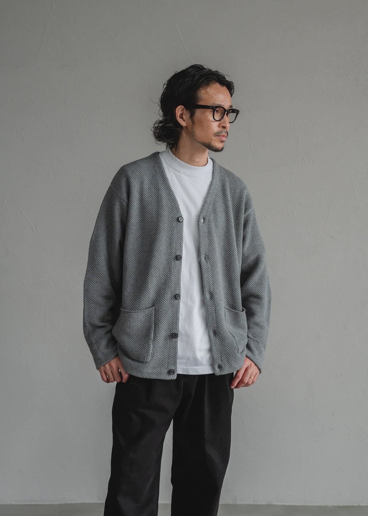 TEXTURED KNIT CARDIGAN