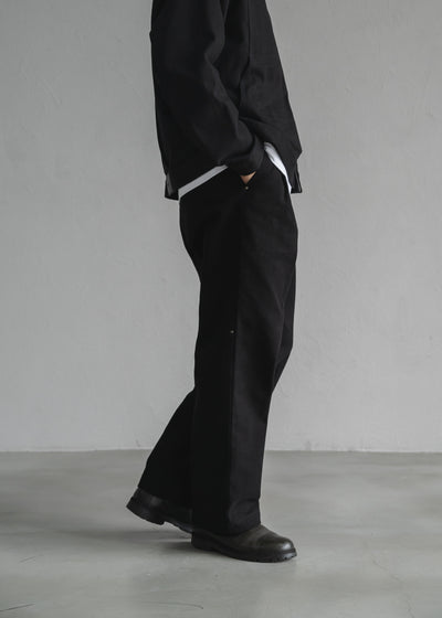 STUD CHINO  2-TUCK WIDE TROUSERS