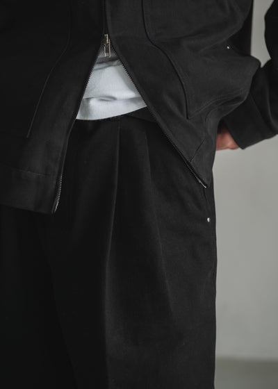 STUD CHINO  2-TUCK WIDE TROUSERS