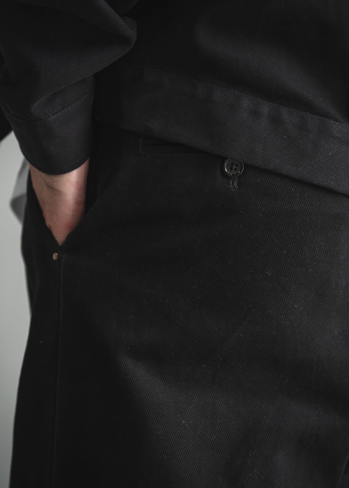STUD CHINO  2-TUCK WIDE TROUSERS