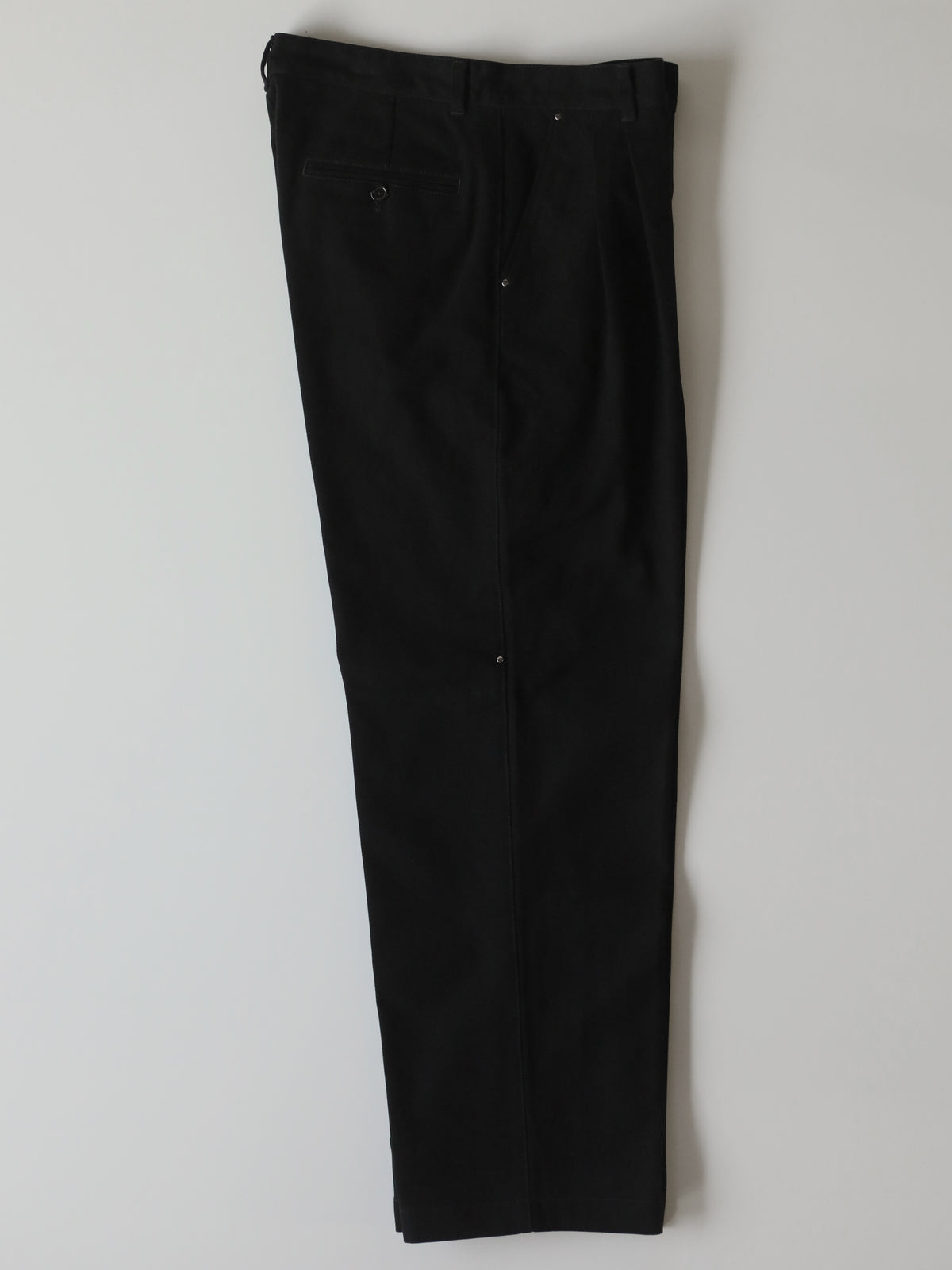 STUD CHINO  2-TUCK WIDE TROUSERS