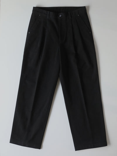 STUD CHINO  2-TUCK WIDE TROUSERS
